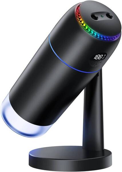 加湿器 卓上 超音波式 加湿器 アロマ対応 次亜塩素酸水対応 上下180°角度調節 USB充電式 500ML大容量 15時間連続加湿 黒 ブラック