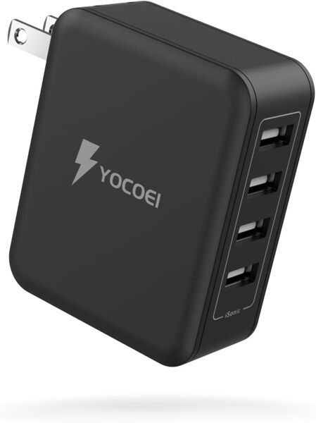 40W USB急速充電器 (4ポート/折り畳み式/超コンパクト/iSonicおまかせ充電/PSE認証済み) iPhone/iPadシリーズ/Galaxy/Xperia/Android