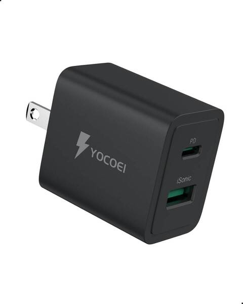 18W USB急速充電器 (2ポート/USB-A&USB-C/USB PD対応/PSE認証済み) iPhone/iPadシリーズ対応/GALAXY/Xperia/Android その他各機器対応