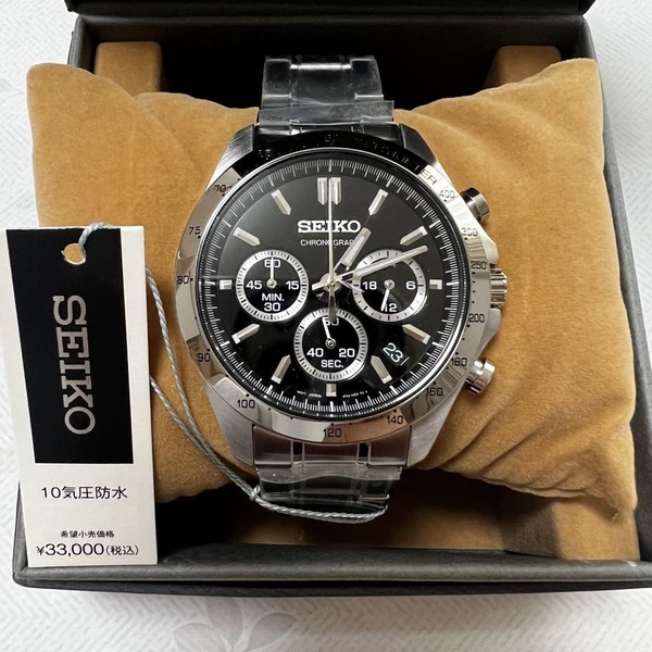 国内正規品!【新品-未使用】腕時計 SEIKOSELECTION(セイコーセレクション) メンズ クロノグラフ ブラック シルバー クオーツ スピリット