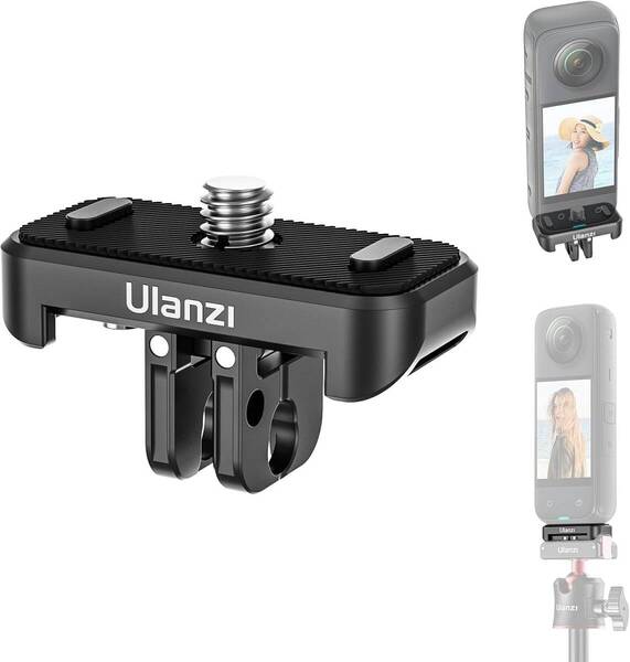 Ulanzi Insta360 X4用 カメラマウントアダプター クイックリリースマウント 3in1 GoPro対応マウント/Action対応マウント/三脚変換アダプタ