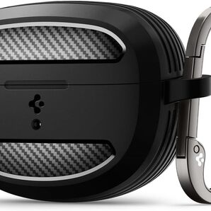 Spigen Bose Ultra Open Earbuds ケース 耐衝撃 TPU ワイヤレス充電 対応 カラビナ リング付き 軽量 キズ防止 衝撃 (マット・ブラック)