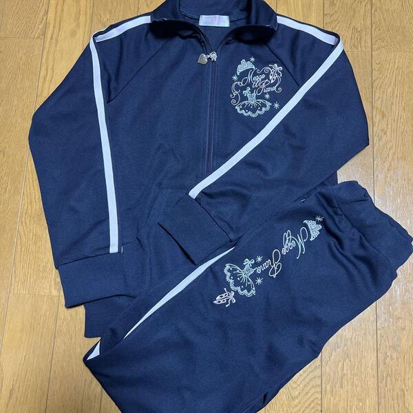 ★美品★メゾピアノ★ネイビー★紺色★上下セット★サイズ140★ジャージセットアップ★バレエ★サイズ140
