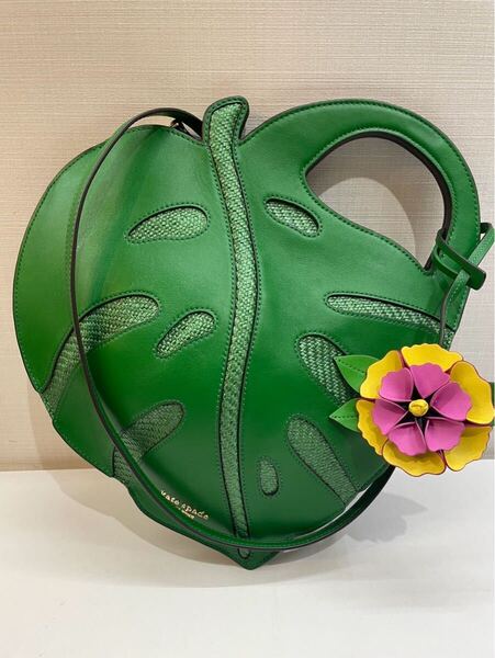 ケイトスペード kate spade プラヤ 3Dリーフ 葉っぱ トート 2Wayハンドバッグ 美品 N-205471