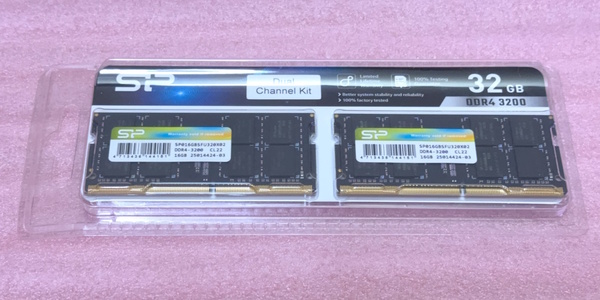 ◎Silicon Power SP032GBSFU320X22 - PC4-25600/DDR4-3200 SK hynixチップ 260Pin DDR4 SO-DIMM 32GB(16GB x2) 未開封品