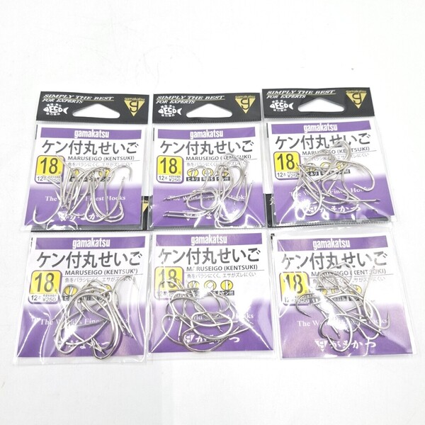 がまかつ ケン付丸せいご 18号 12本入 6セット 鈎 釣り針 Gamakatsu