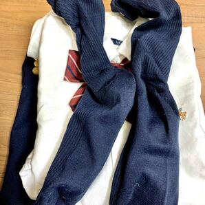 【中古】POLO 紺色ハイソックス スクールソックス レディース靴下 赤色ワンポイント☆ 中古品 USED ECO 整理品 Hc済…