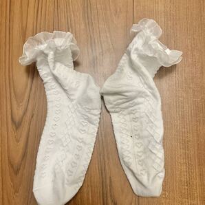 【中古】白ショートソックス 履き口レースタイプ ☆かわいい系 レディース靴下 ☆ 中古品 USED ECO 整理品 Hc済…