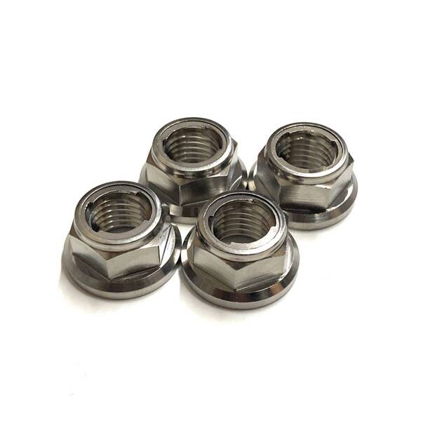 64チタン M10 P1.25 フランジ ロック ナット 4個 チタン合金 Ti6Al4V フランジナット セルフロックナット フランジロックナット