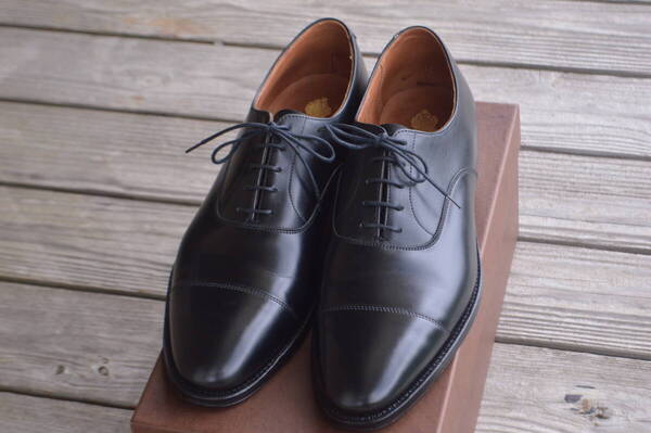 着用数回 CROCKETT&JONES CONNAUGHT 8E ブラック ストレートチップ コノート