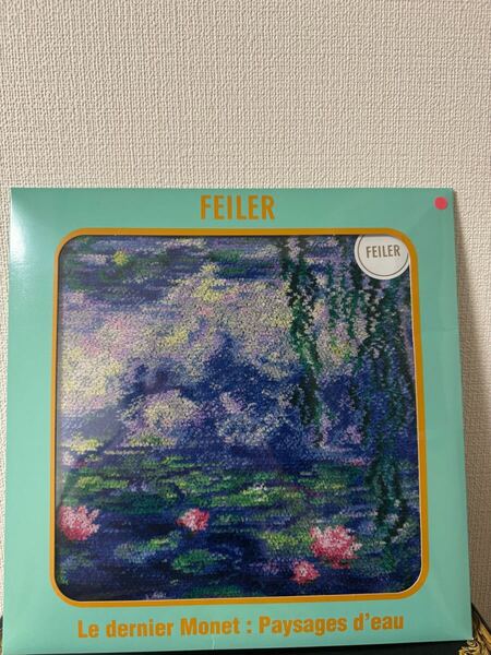 新品未開封 モネ展 睡蓮のとき FEILER フェイラー タオルハンカチ ピンク