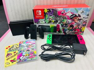 ☆Nintendo Switch ニンテンドースイッチ スプラトゥーン2セット 欠品有り HAC-001 通電確認済み 初期化済み 画面割れ有り