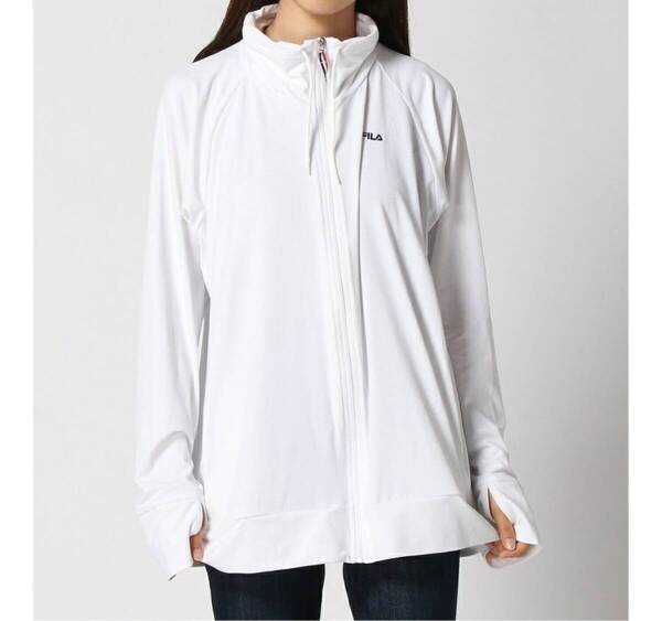 【5Lサイズ】新品 FILA フィラ レディース ブロックメッシュUVウェア ラッシュガード 長袖スポーツウエア 229723 白 ホワイト 大きいサイズ