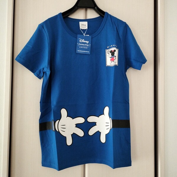 新品タグ付き 【Mサイズ 】 ベルメゾン サッカー応援ディズニーTシャツ ミニーマウス 青 レディース 半袖Tシャツ 送料無料