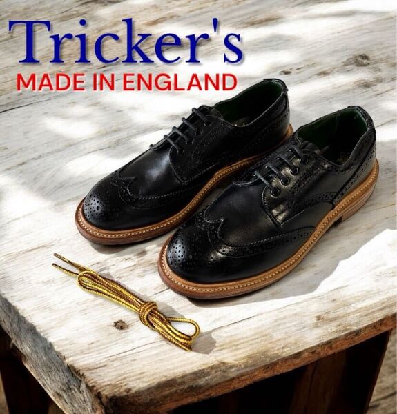 試着のみ 極上 定価7万 英国製 SLY別注 Tricker's 24 5h レディース ウィングチップ レザーシューズ 革靴 黒 トリッカーズ ANNE 女性 本革