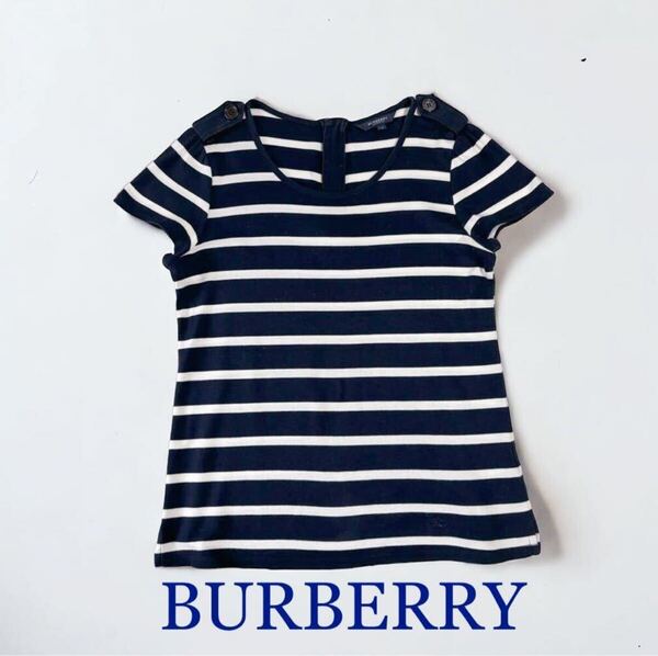 BURBERRY LONDON 日本製 三陽商会正規品 ボーダー 半袖 カットソー レディース トップス 半袖Tシャツ バーバリー ロンドン シャツ 春夏最適