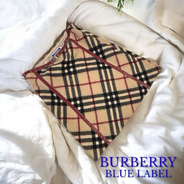 BURBERRY BLUELABEL ノヴァチェック 総柄 ウール ミニスカート 三陽商会 正規品 バーバリー ブルーレーベル スカート レディース ボトムス