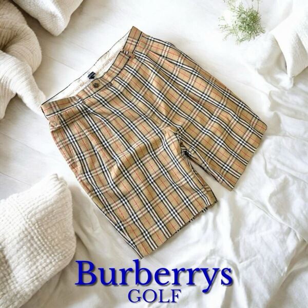 美品 90's VINTAGE Burberrys GOLF ショートパンツ ハーフパンツ バーバリー ゴルフ 90年代 短パン ゴルフウェア ショーツ ビンテージ 古着