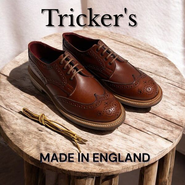 未使用 極上 定価7万 英国製 SLY別注 Tricker's 24 5h レディース ウィングチップ レザーシューズ 革靴 茶 トリッカーズ ANNE 女性 本革