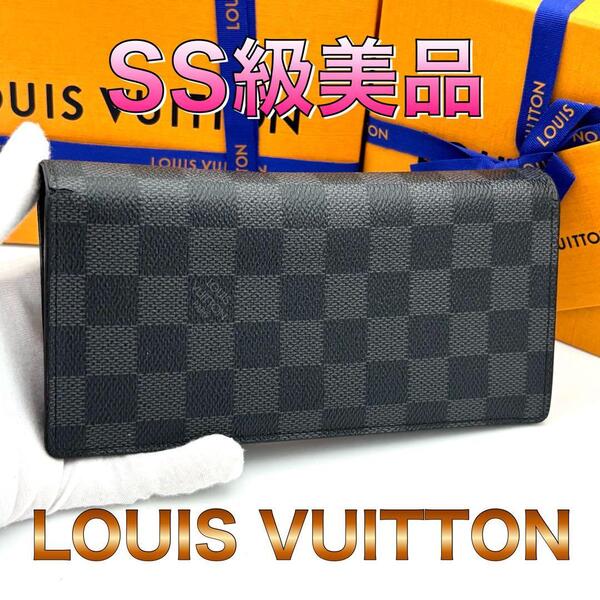 ☆新型☆美品☆Louis Vuitton ルイヴィトン ダミエグラフィット 二つ折り長財布 ポルトフォイユブラザ メンズ レディース ウォレット