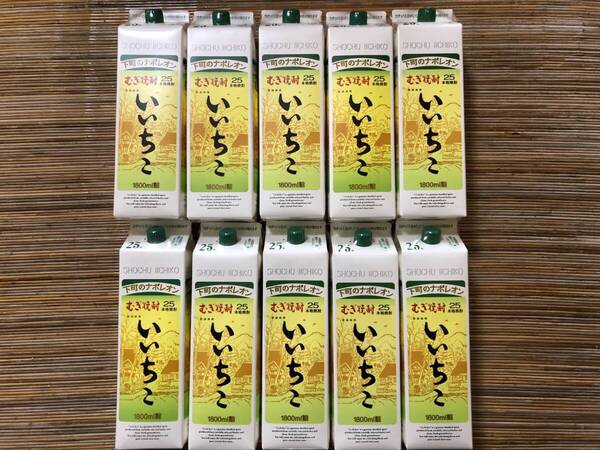 【10本セット】いいちこ 麦 25度 パック 1800ml