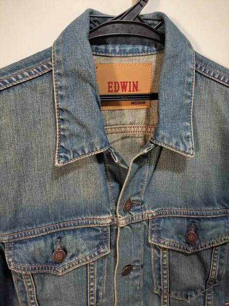 送料込み★即決★EDWIN エドウィン Gジャン お洒落なデニムジャケット 状態良好 sizeM