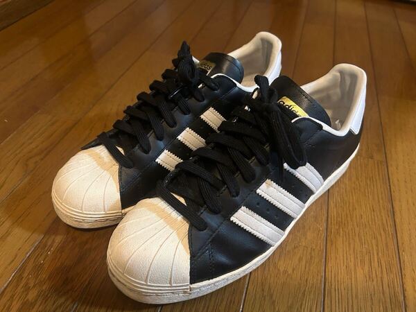 良品★adidas★アディダス★スーパースター★金ベロ★ブラック/ホワイト★26.5cm★US8.5