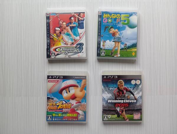 ps3 スポーツ系 4本セット パワースマッシュ3 実況パワフルプロ野球 2011 みんなのゴルフ5 ウイニングイレブン 2015