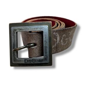 即決★DOLCE&GABBANA★レザーベルト ドルガバ ブラウン 本革 バックル