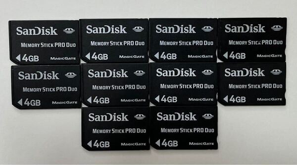 ★送料無料★ SanDisk/サンディスク memory stick pro duo 4GB 10枚 メモリースティック/PSP/メモリーカード フォーマット済み動作品