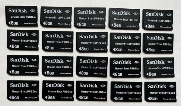 ★送料無料★ SanDisk/サンディスク memory stick pro duo 8GB 20枚まとめ売り メモリースティック/PSP/メモリーカード フォーマット済み