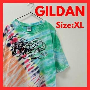 【美品】古着 GILDAN タイダイ Tシャツ メンズ XL