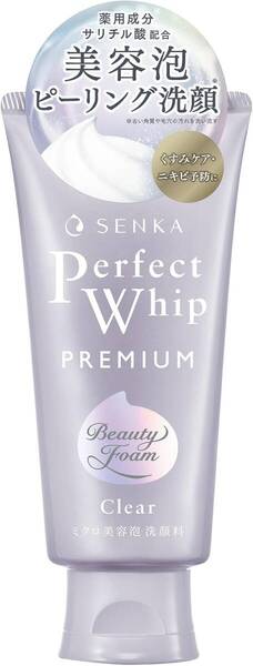SENKA プレミアムパーフェクトホイップ クリア 120g×2本 美容泡ピーリング洗顔 角質ケア くすみケア ニキビ予防