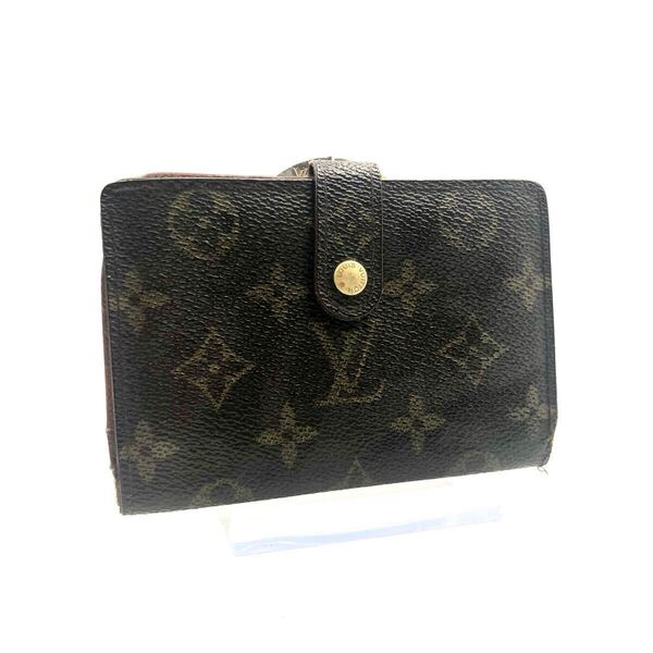 LOUIS VUITTON ルイヴィトン モノグラム ポルトフォイユ ヴィエノワ がま口折り財布 PVC×レザー ブラウン ゴールド金具 フランス製