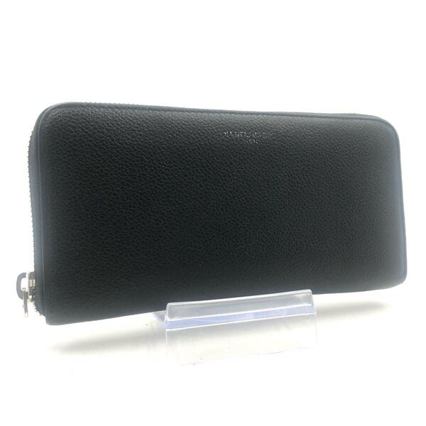■訳あり美品■SAINT LAURENT PARIS サンローランパリ ラウンドファスナー ロゴ ブラック シルバー金具 メンズ