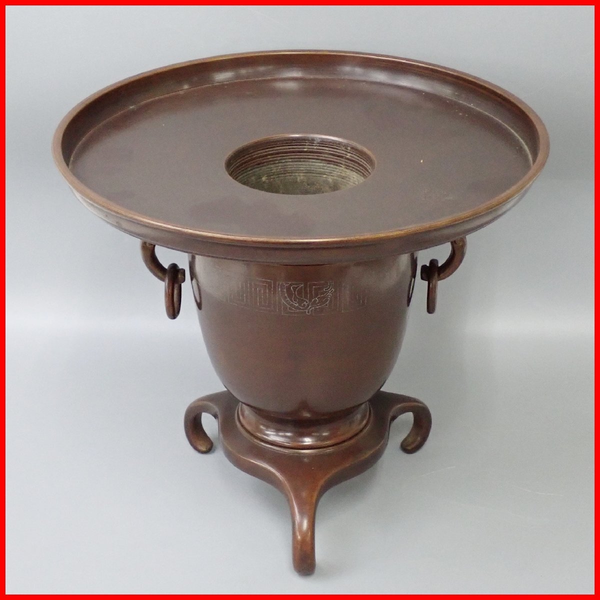 銅製 薄端 うすばた 茶道具 華道具 花器 花入 花生 鋳銅 古銅