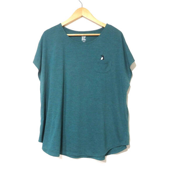 【送料無料】グラニフカットソー/レディース F 緑 ペンギン 刺繍 Design Tshirts Store graniph