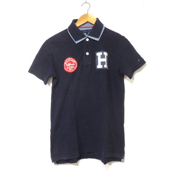 【送料無料】トミーヒルフィガーポロシャツ/濃紺 Sサイズ やや色褪せあり TOMMY HILFIGER