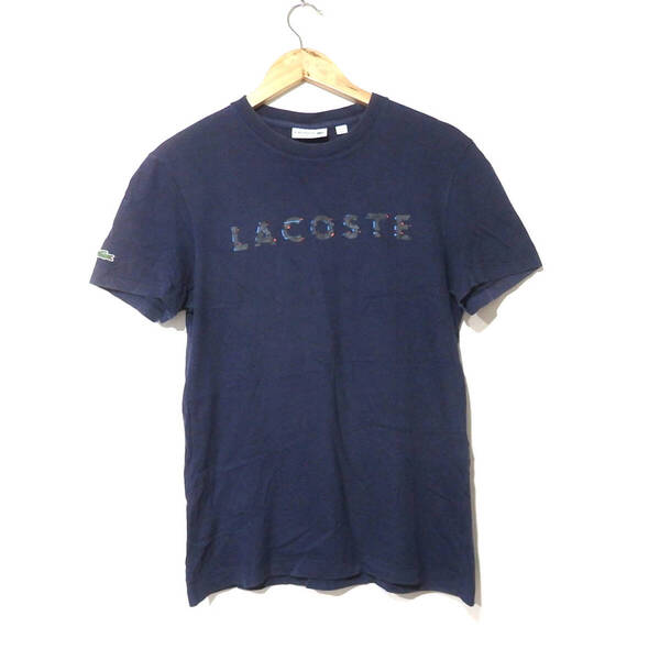 【送料無料】ラコステTシャツ/lacsote ロゴデザイン 濃紺 US Sサイズ ラコステジャパン
