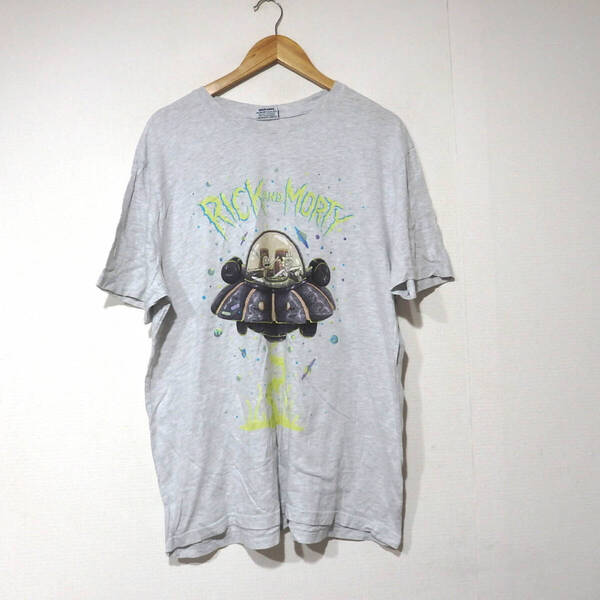 【送料無料】リックアンドモーティーTシャツ /XLサイズ 皺あり グレー Rick and Morty