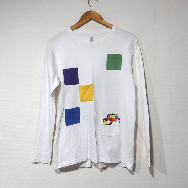 【送料無料】グラニフ×ぞうのエルマーTシャツ/長袖 刺繍 Mサイズ Design Tshirts Store graniph