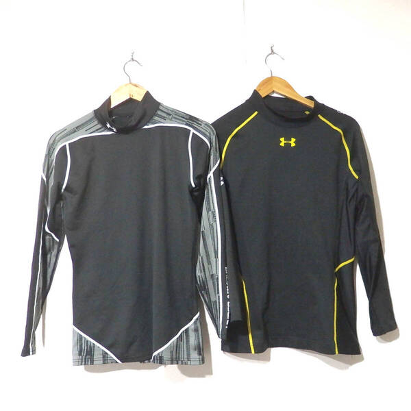 【送料無料】アンダーアーマーコンプレッションウェアTシャツ2枚セット/XL やや厚手 色褪せあり UNDER ARMOUR
