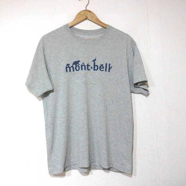 【送料無料】モンベルTシャツ/mont bell Lサイズ相当 シミ多々あり