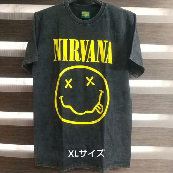 ニルヴァーナ 半袖Tシャツ ヴィンテージ ピグメント NIRVANA ロック XLサイズ バンド カートコバーン