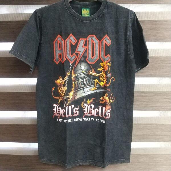 ACDC 半袖Tシャツ Lサイズ ロンT バンド ロック パンク メタル 殿堂 音楽 ピグメント ビンテージ
