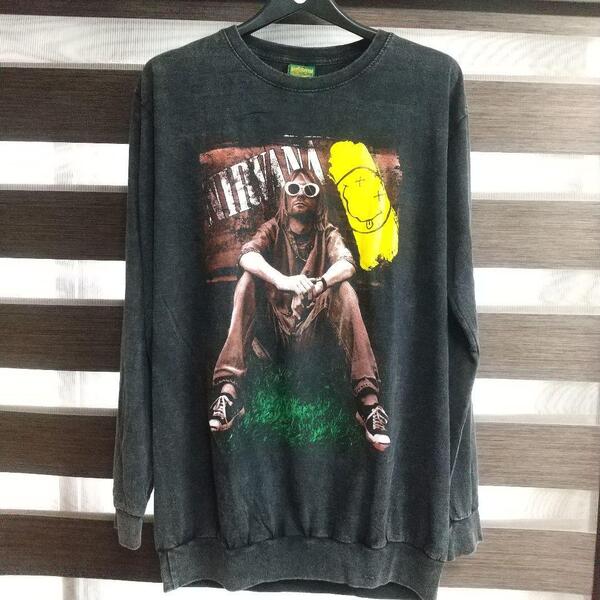ニルバーナ スウェット ニルヴァーナ カートコバーン バンド ロック 長袖Tシャツ ロンT リブ トレーナー 殿堂 カリスマ