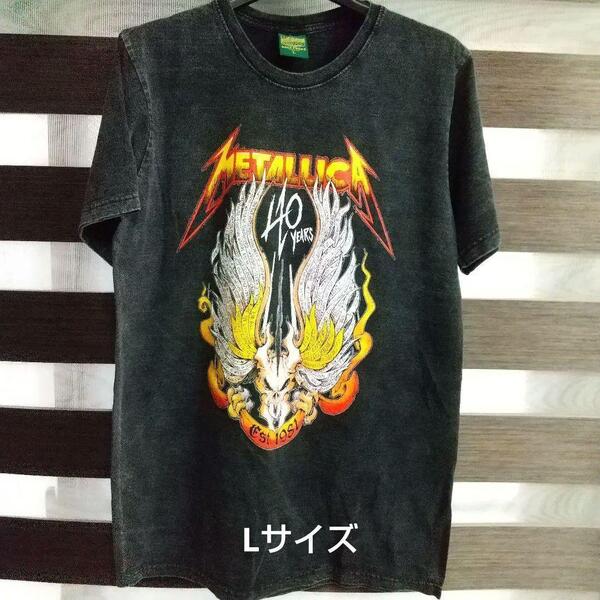 メタリカ 半袖Tシャツ Lサイズ バンドT ロック メタル パンク 40周年記念 ヴィンテージ METALLICA