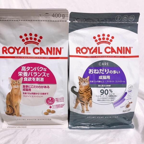 猫まっしぐら ロイヤルカナン 高タンパクプロテイン と おねだり多い成猫 400g1袋ずつ #鍵しっぽネコの森キャットフード