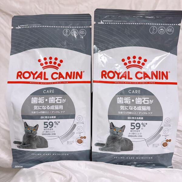 猫まっしぐら ロイヤルカナン 猫 デンタルケア 歯垢歯石が気になる 成猫用 400g2袋 #鍵しっぽネコの森キャットフード