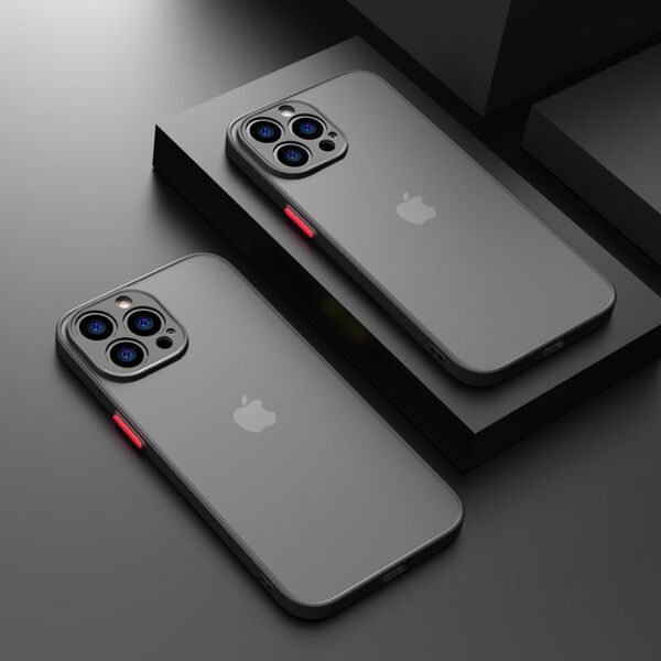 iPhone 13Promax ブラック ケース マット加工 半透明 耐衝撃 カメラ保護 ワイヤレス充電 軽量 iPhone12 13 14 Pro max mini Plus ケース